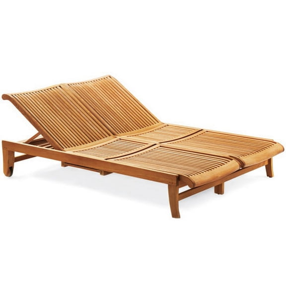 Teak Giva Double Chaise Lounger