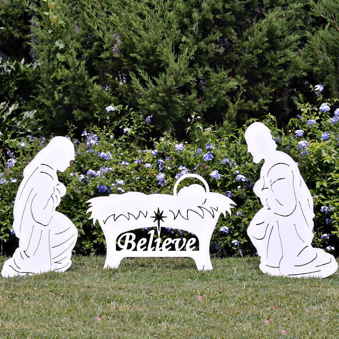 Teak Isle Outdoor Nativity Set Weatherproof Believe Holy Family