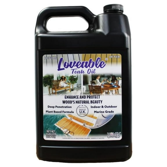 Teak Oil 1 Gallon - Wood Protector for Outdoor Furniture, Marine Grade, Plant-Based Formula, Restores & Protects Teak, Ipe, Bamboo - Patio, Deck, Boat