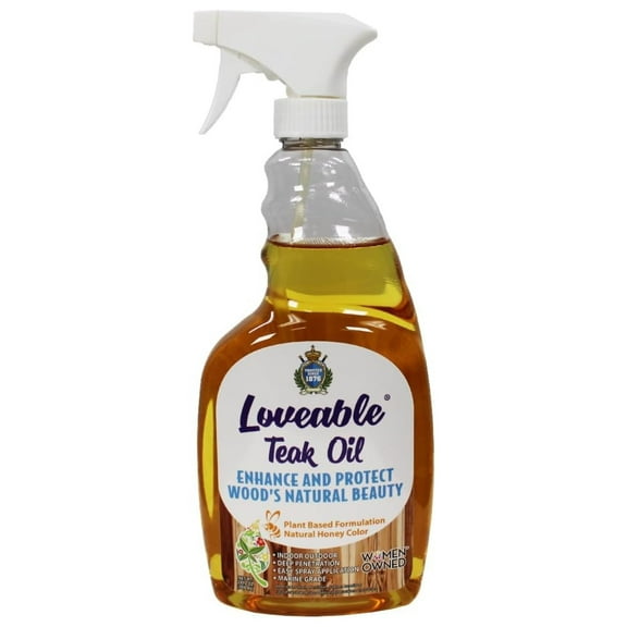 Teak Oil for Wood - 24oz Spray Bottle - Cleaner, Restorer & Protector for Outdoor Furniture, Shower, Boats & More - Natural Linseed Oil Based Formula