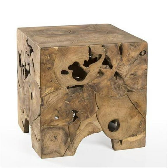 Teak Root End Table - Natural - 15.6 x 15.6 x 15.6 in.