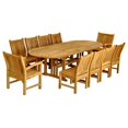 thumbnail image 1 of Teak Sahara Dining Side Chair 11-Pieces Oval Dining Set, 1 of 2