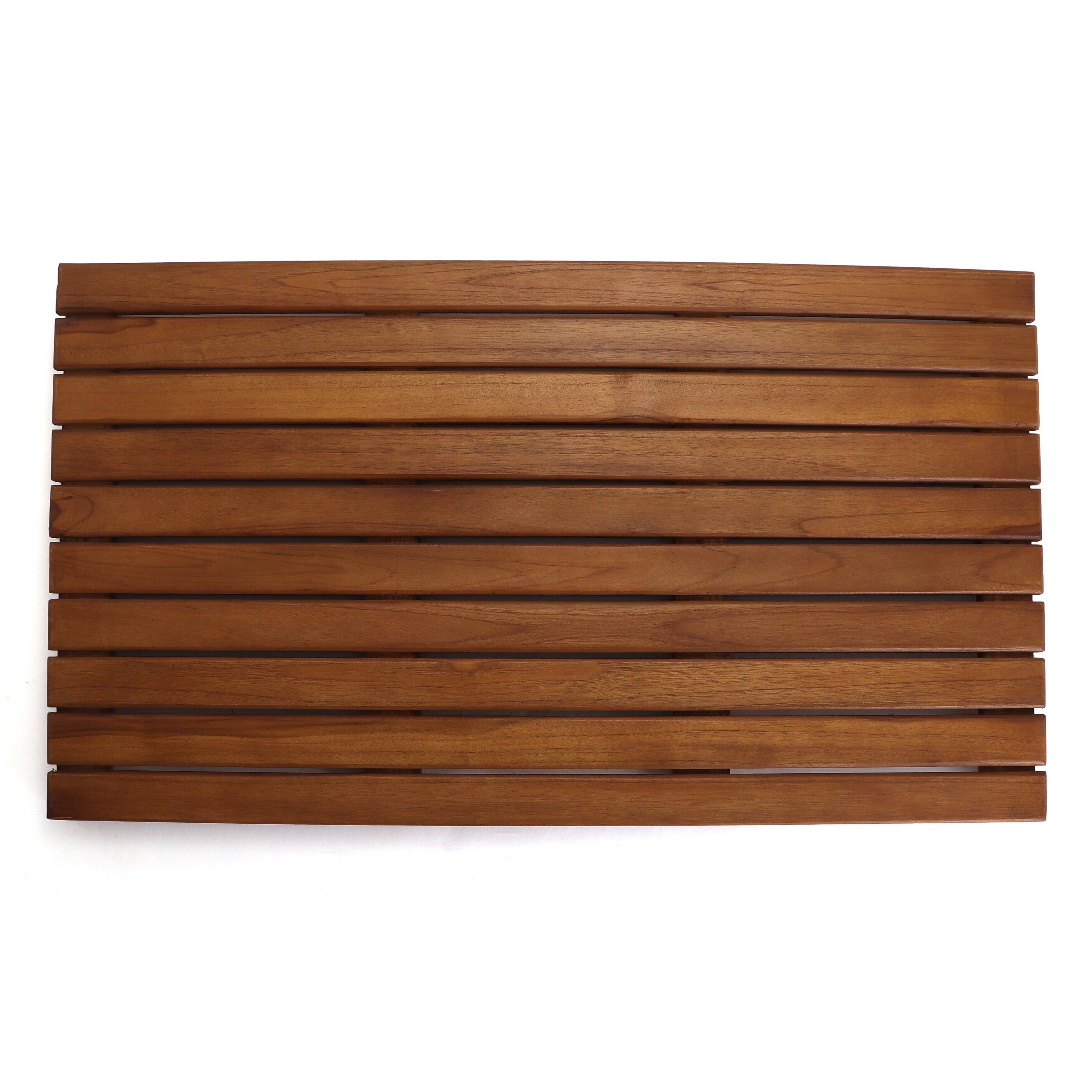 Natural Teak Wood Non-Slip Shower Mat, 35.5" x 19.75"