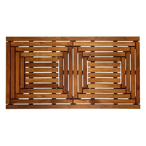 Teak Shower Mat - Non-Slip Bath Mat for Spa, Sauna, Pool - 40x20 Wood Platform - Indoor/Outdoor Luxury Decor
