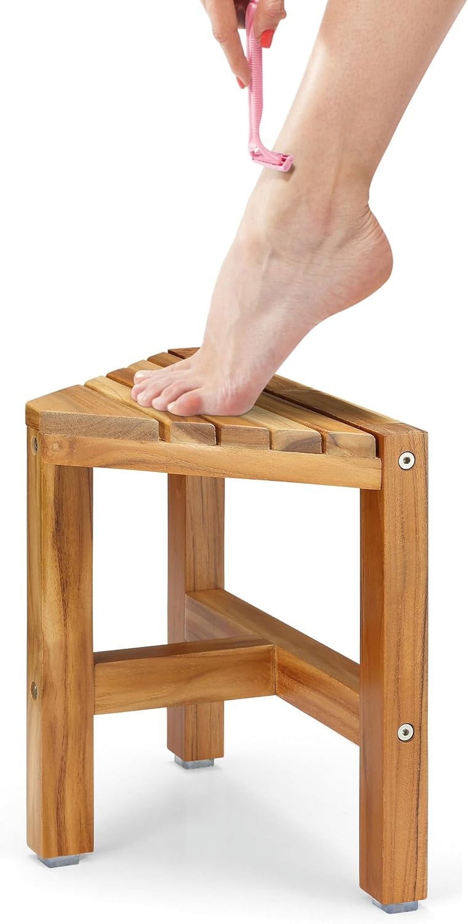 Teak Shower Stool, Teak Shower Bench, 12'' Shower Stool for Shaving ...