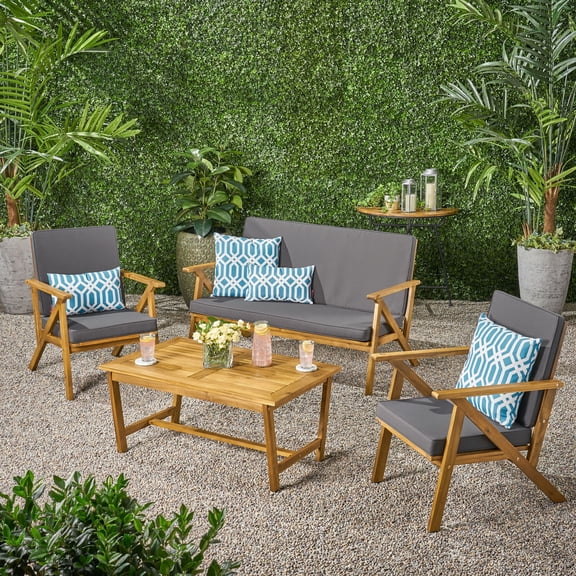 Teak-Toned Chat Set / Ideal for Pool Parties / Comfortable Seating Arrangement