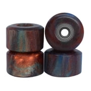 Teak Tuning Apex Street Fingerboard Wheels 77D Dark Rainbow Onyx with Bearings for Mini Skateboard Setup