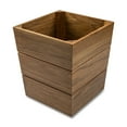 thumbnail image 1 of Teak Waste Basket Large, 1 of 5