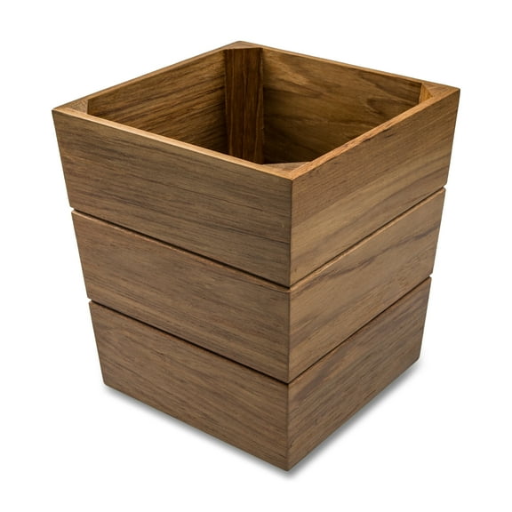 Teak Waste Basket Large