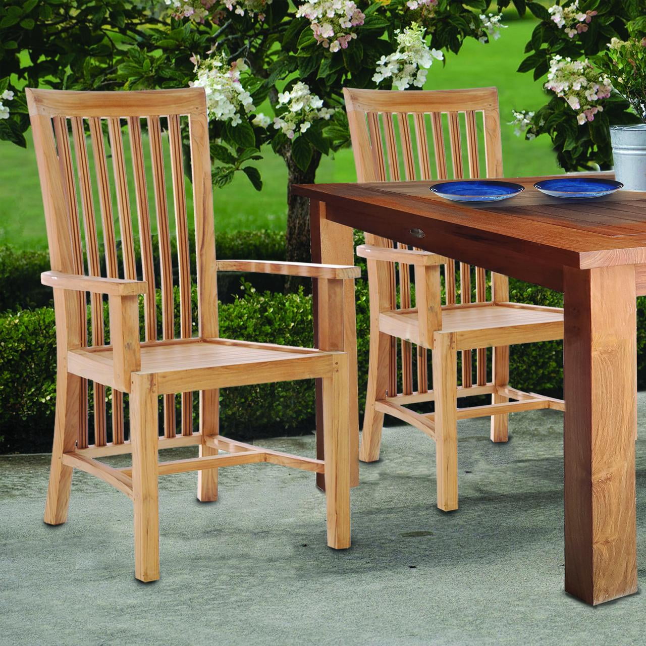 Teak Wood Balero Outdoor Patio Arm Chair - Walmart.com