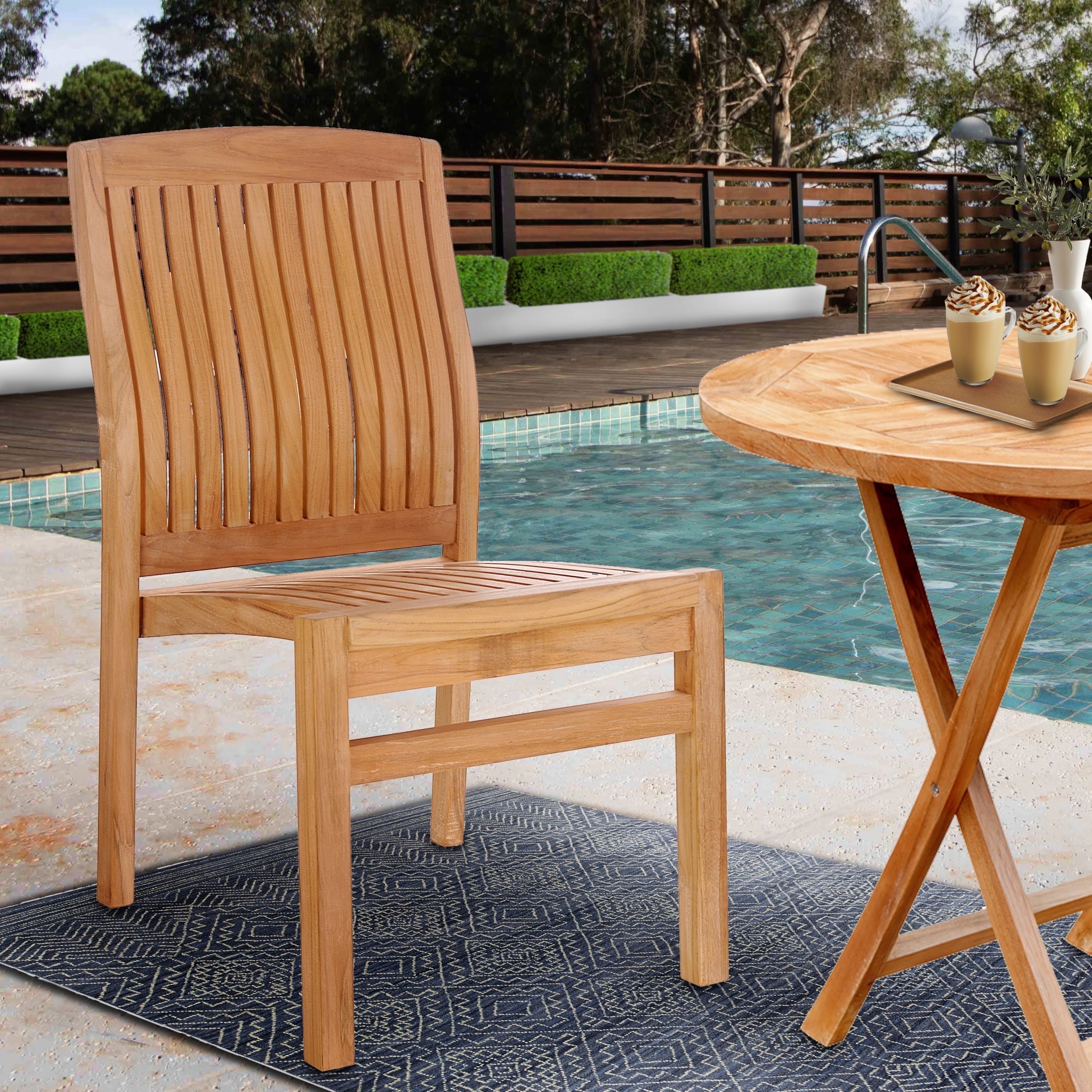 Belize Honey-Brown Teak Armless Outdoor Dining Chair
