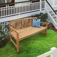thumbnail image 1 of Teak Wood Buenos Aires Oval Outdoor Patio & Garden Bench, 5 Foot, 1 of 4