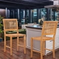 thumbnail image 1 of Teak Wood Castle Outdoor Patio Counter Stool, 1 of 5
