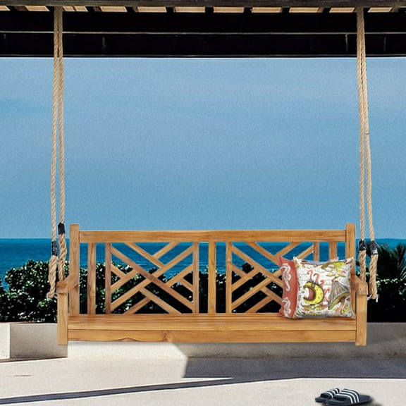 Teak Wood Chippendale Double Outdoor Patio Swing
