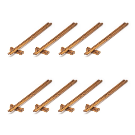 Teak Wood Chopsticks with Holder Set 8-Pair