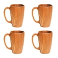 thumbnail image 1 of Teak Wood Coffee Mug 4-Pack, 1 of 5