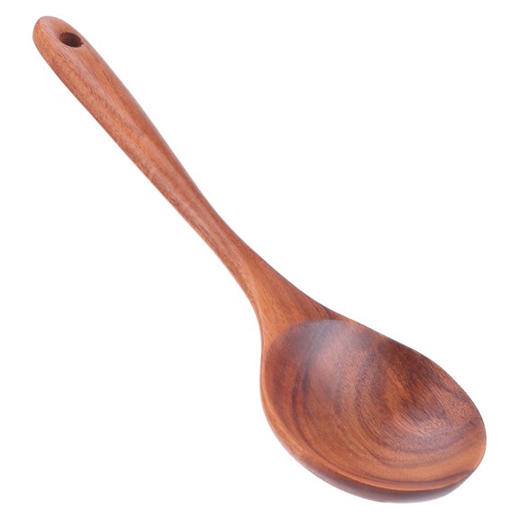 Teak Wood Cooking Spoon, Long Handle Teak Mixing Spoon Wooden No Stick Cooking Spoon Butter Stirring Spoon for Home Kitchen