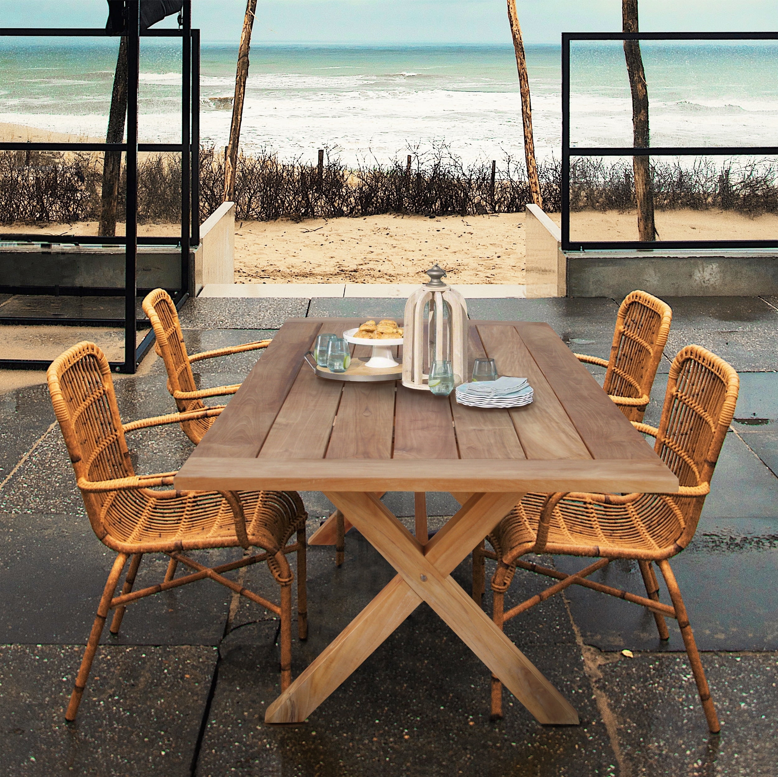 テーブル・チェア・ハンモック DAIS TEA TABLE /OUTDOORSHOP DECEMBER Chic Teak Outdoor Dining Furniture in Patio Furniture - Walmart.com