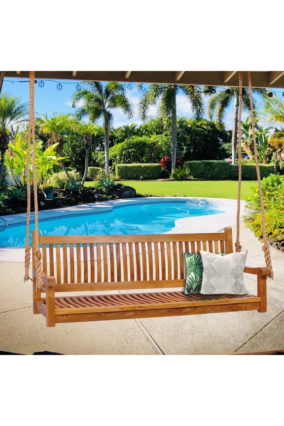 Teak Wood Elzas Double Outdoor Patio Swing