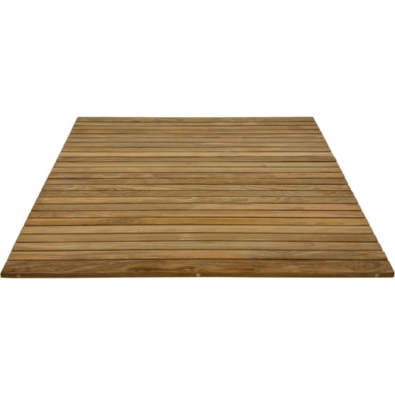 Teak Wood Floor Mat 30x30, Waterproof Non-Slip Sauna Pool Hot Tub Bathroom Decor, Indoor Outdoor Use, Natural Finish