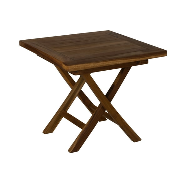 Teak Wood Folding Square Coffee Table, 20" | Outdoor, Camping & Patio Use