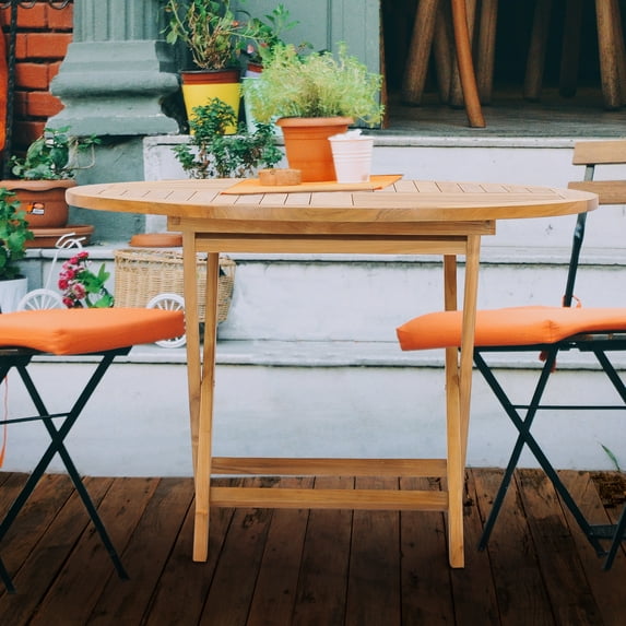Teak Wood Java Outdoor Folding Table, 47 inch