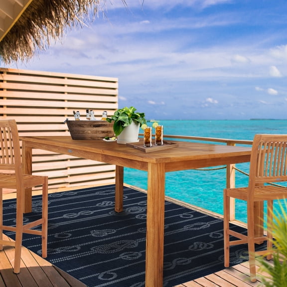 Teak Wood Maldives Rectangular Bistro Bar Table, 71 x 35 inch
