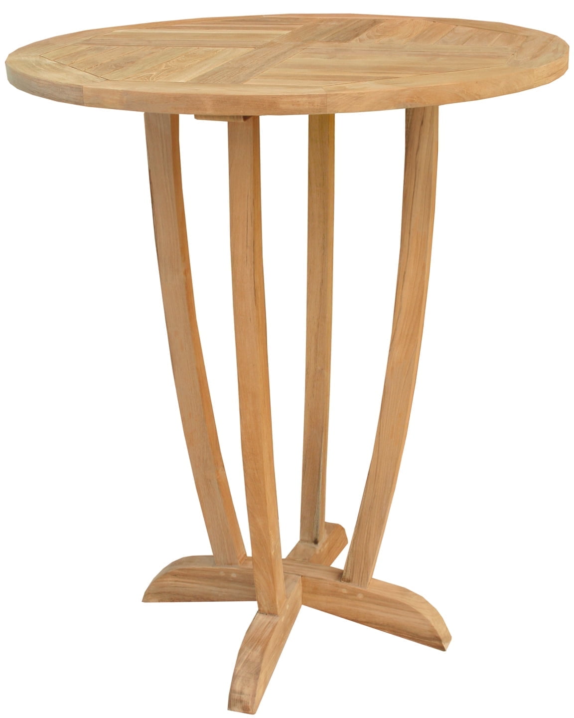 Miami Teak Wood Round Outdoor Bar Table, 35 inch