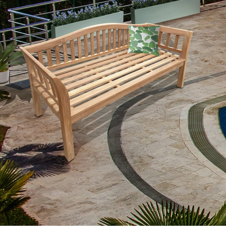 Teak Wood Oklahoma Outdoor Patio Bench 5 Foot Walmart
