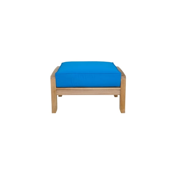 Teak Wood Outdoor Ottoman - Sturdy Patio Footrest