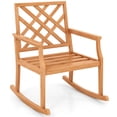 thumbnail image 1 of Teak Wood Rocking Chair Leisure with Backrest and Slatted Seat Backyard and Lawn, 1 of 1