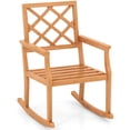 thumbnail image 1 of Teak Wood Rocking Chair with Backrest and Slatted Seat Backyard and Lawn, 1 of 1