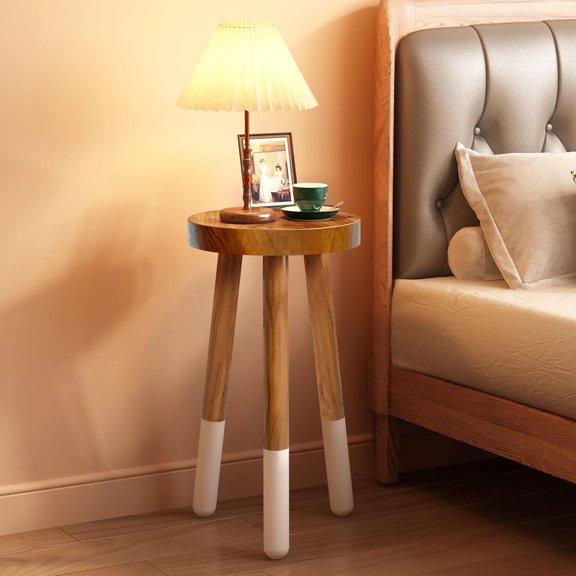 Teak Wood Round Plant Stand |Dip Dyed Plant Stand |Accent Stool |Milking Stool |Bath Stool |Small Side Table