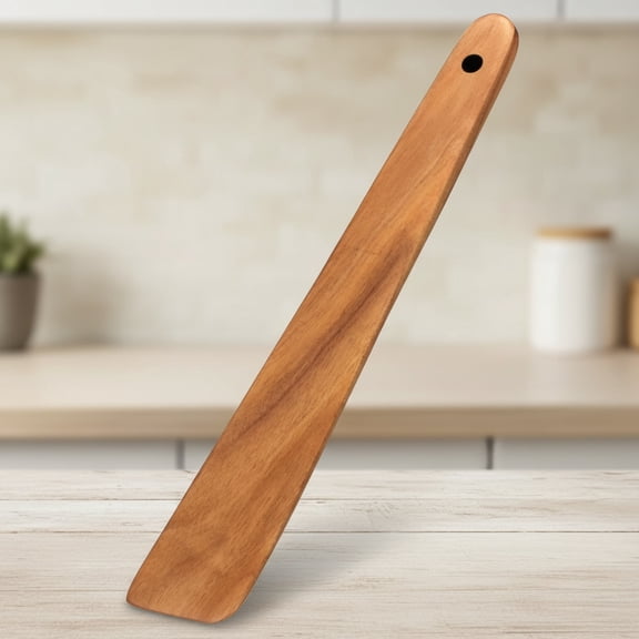 Teak Wood Spatula for Cooking Non Toxic Kitchen Utensil Scraper Spurtle Kitchen Tools Flat Wooden Egg Flipper Spatulas Turner Cooking Spoon Bamboo Spatula Turner Cast Iron Sourdough Stirrer