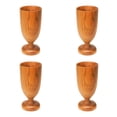 thumbnail image 1 of Teak Wood Wine Glass Goblet Cup 4-Pack, 1 of 5