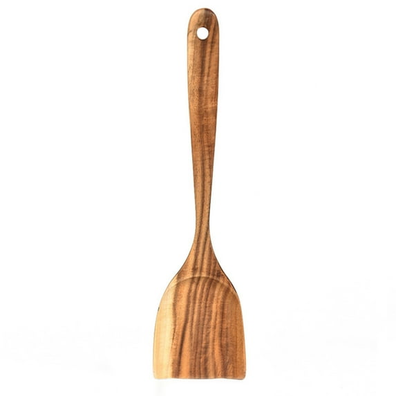 Teak Wooden Spatula For Non-Stick Cookware - Heat-Resistant Cooking Utensil With Ergonomic Handle, Safe For Stirring Frying Serving - Ideal For Home Kitchens, Chefs, Cooking