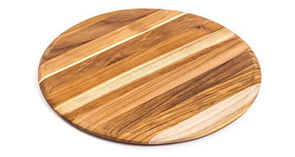 Teakhaus Cutting Board - Large Round Teak Woods Carving Board - Slim and  Lightweight (13x13) 