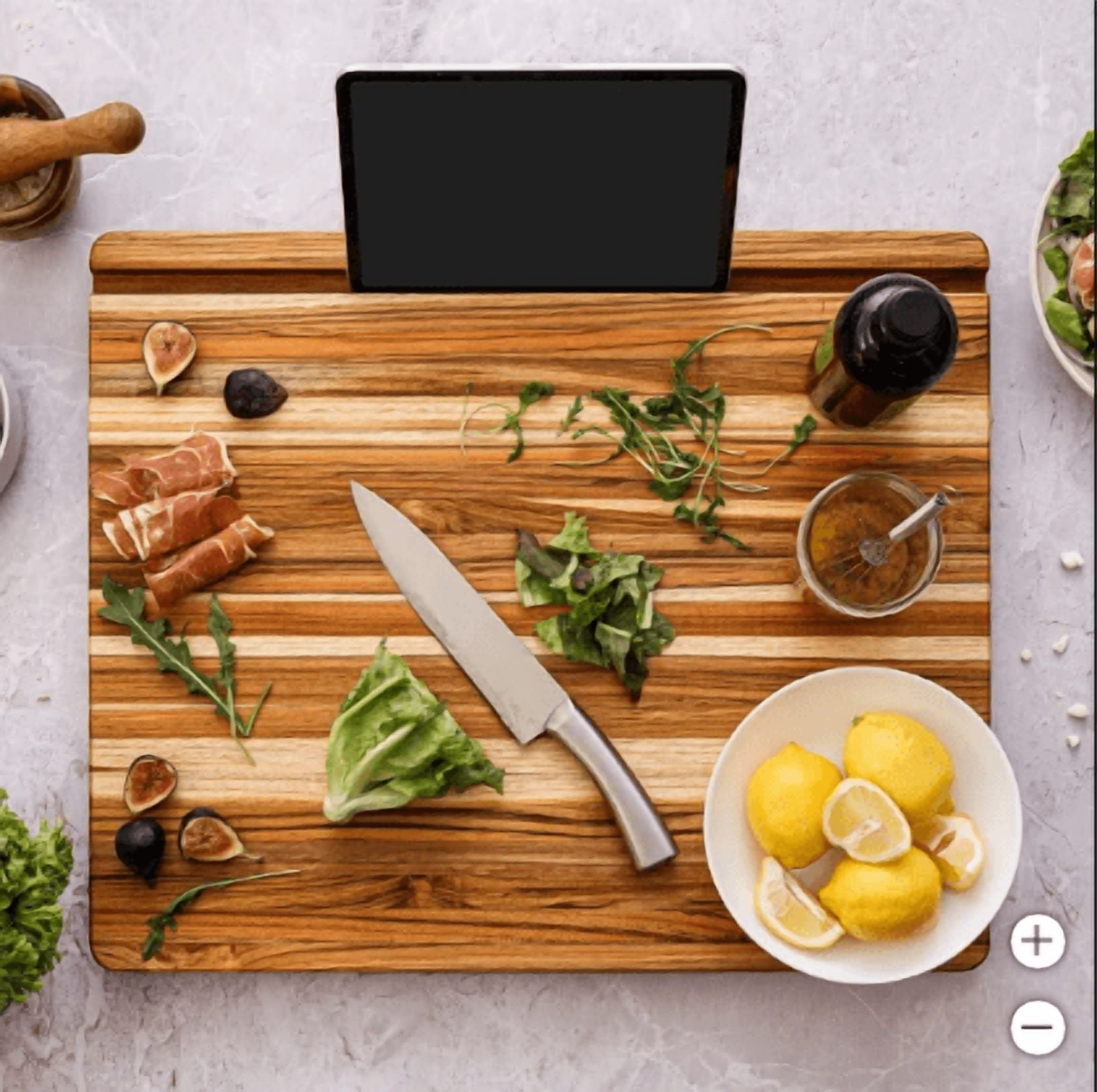 Teakhaus Reversible XL Cutting Board with Smartphone/Tablet Cut Out - Walmart.com
