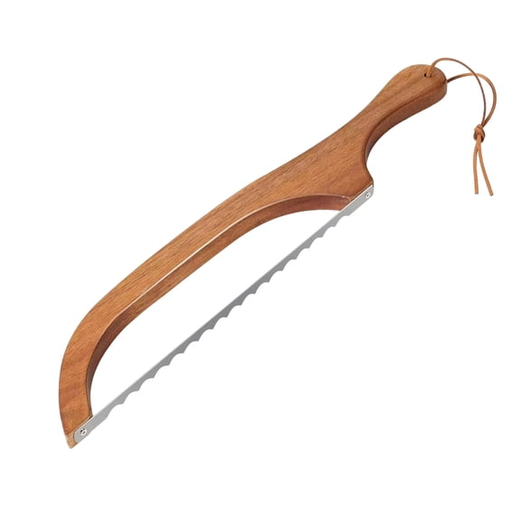 Teakwood Handle Wooden Bread Knife 412 Stainless Steel Serrated Knife Household Basic Bread Cut Slicing Tool