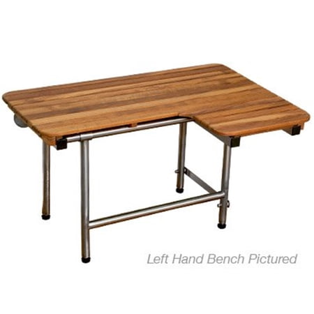 Teakworks4U ADA Compliant Left Hand Wall Mount Bench with Legs-Finish:Burmese Teak