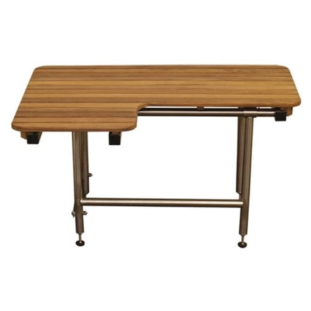Teakworks4U ADA Compliant Right Hand Wall Mount Bench with Legs-Finish:Burmese Teak