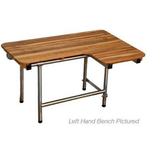 Teakworks4U ADA Compliant Right Hand Wall Mount Bench with Legs-Finish:Plantation Teak