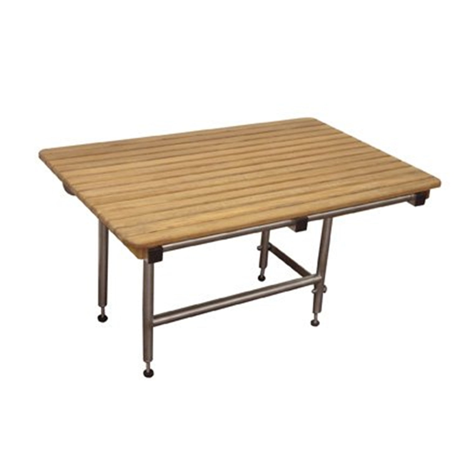 Burmese Teak and Stainless Steel ADA Compliant Shower Bench