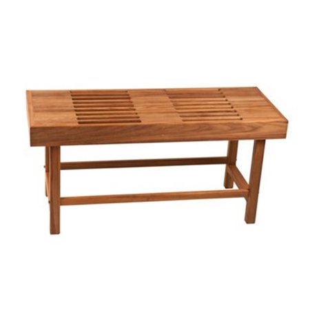 Teakworks4U Rigid Leg Bench with Slats-Finish:Burmese Teak