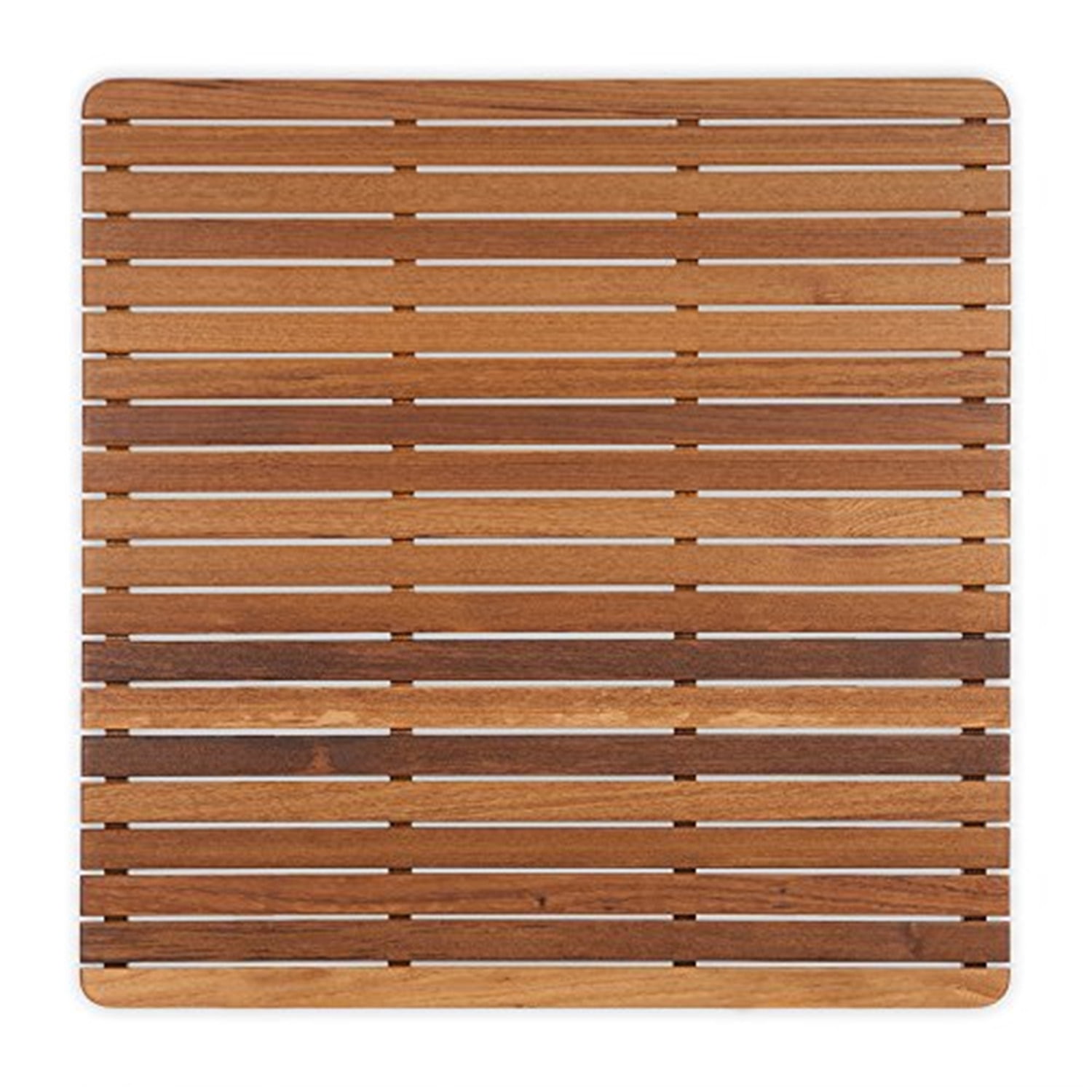 Teakworks4u Premium Teak Shower Mat Finished with Rounded Corners 30x30 ...
