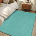 thumbnail image 1 of Teal 2.7x5 Area Rugs, Farmhouse Burlap Solid Green Color Modern Linen Texture Non-Skid Rubber Backing Large Rectangle Rugs - Living Room Bedroom Home Office, Indoor Floor Mat Carpets Washable Rug, 1 of 9