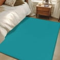 thumbnail image 1 of Teal 3x5 Area Rugs, Farmhouse Solid Turquoise Color Modern Art Non-Skid Rubber Backing Large Rectangle Rugs - Living Room Bedroom Home Office, Indoor Floor Mat Carpets Washable Rug, 1 of 9