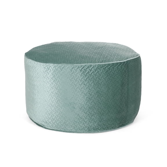 Teal 4 Foot Short Cylindrical Velvet Bean Bag Modern Design with Removable Covers