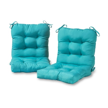 Greendale Home Fashions Outdoor Tufted 42'' x 21'' Chair Cushion, Set of 2, Teal