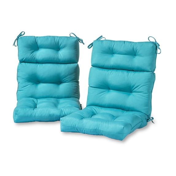 Teal 44 x 22 in. Outdoor High Back Chair Cushion (2-Pack) by Greendale Home Fashions